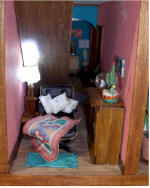 Lower level Reading nook lighted