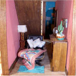 Lower level of front addition - reading nook under the stairs