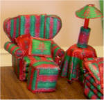Christmas Chair & Ottoman, Lamp Table 