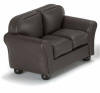 T6501 Dark Brown Leather Loveseat