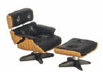 T0263 Lounge Chair & Ottoman (black) 