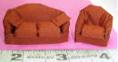 Rusty/Orange Sofa Set 16