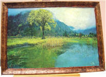 Tree by the Pond in Custom Wood Frame