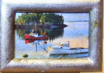 Tugboats in the Sound in Silver Frame