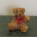 Small Fuzzy Bear w/red bow