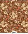 1868 Victorian Lilies - Orange Brown 