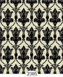 2305 221B Baker Street Damask - Black on Cream