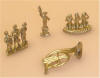 Gold colored statues and French Horn