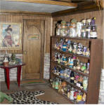 Wizard's shelf of spells and ingredients.