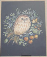 Owl water color from the Tudor era.