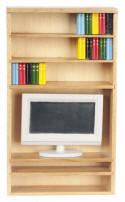 T4281 Bookcase with Books & TV