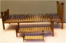 Beds of nails in 3 scales