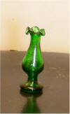 HB063 Green Glass Fluted Pedestal Vase