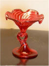 HB527 Red Glass Bowl on Heart Stand