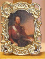 19th Century British Army Officer Portrait by William Moore Jnr. in Gold Postage Stamp Frame