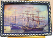 Frigate and First Rate in Navy & Silver Frame