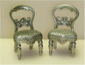Half Scale Antique HS Pewter Chairs