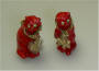 Red Christmas Cat Statues