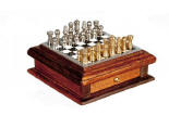 S1626A Walnut Chess set w/drawer