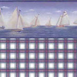 IB 0259PA Lighthouses & Sailboats - Red Plaid