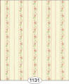 1131 Cottage Floral Stripe - Pink on Green